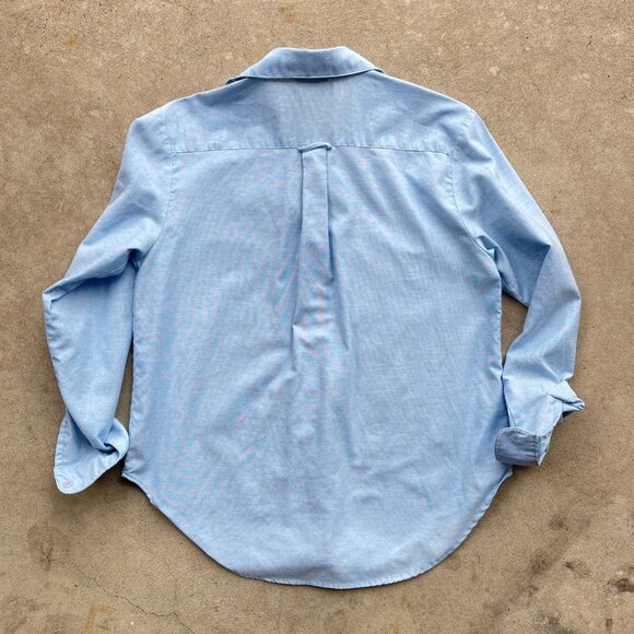 California Ivy Blue Collared Long Sleeve Button Down Blouse - Picture 5 of 7